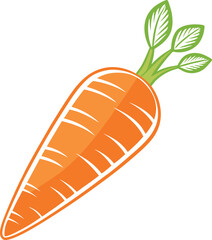 Vector Illustration of Fresh Carrot with Detailed Leaves – Organic Root Vegetable Design for Healthy Food, Farming, and Nutrition Concepts