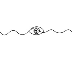 Eyes continuous one line drawing outline vector icon	