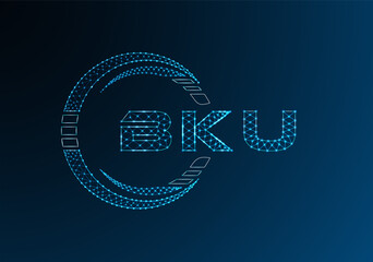 BKU low poly letter logo vector design. BKU lower poly logo design.