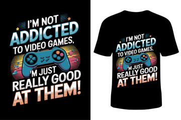 Gaming-Themed T-Shirt Design with Fun Typography and Console Illustration for Esports Players, Retro Gamers, and Geek Fashion