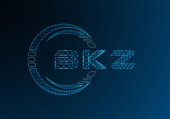 BKZ low poly letter logo vector design. BKZ lower poly logo design.
