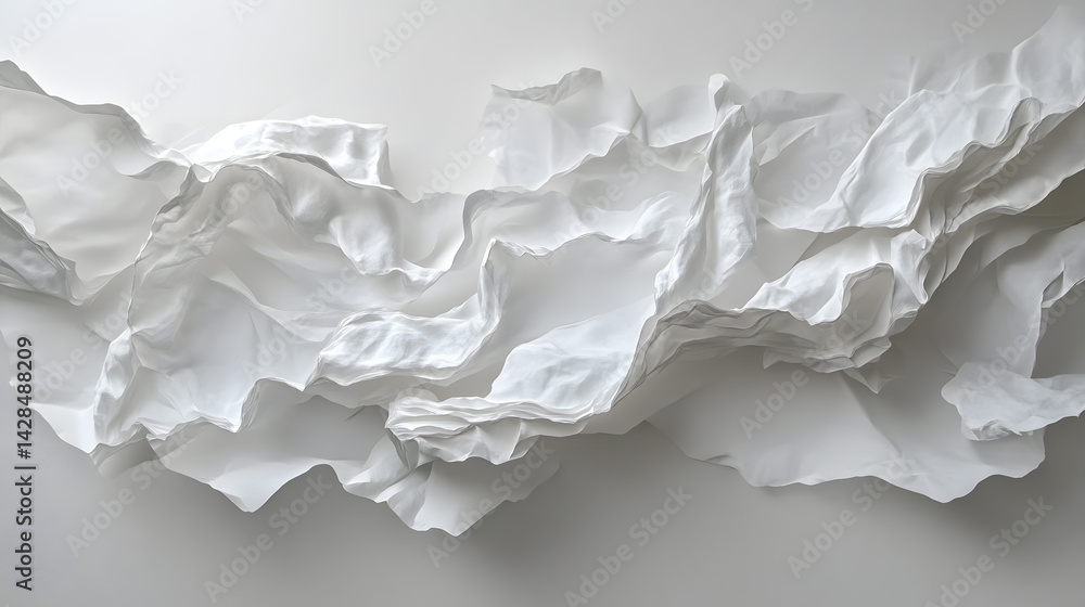 Aufkleber artistic paper waves studio abstract image minimalist design close-up texture and light