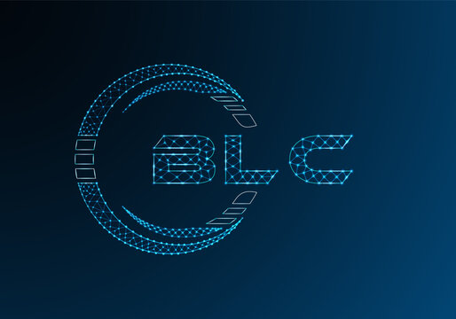 BLC low poly letter logo vector design. BLC lower poly logo design.