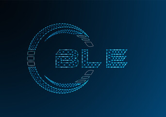 BLE low poly letter logo vector design. BLE lower poly logo design.