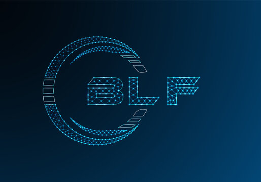 BLF low poly letter logo vector design. BLF lower poly logo design.