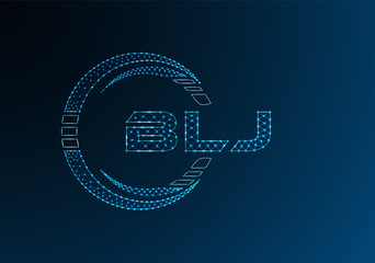 BLJ low poly letter logo vector design. BLJ lower poly logo design.