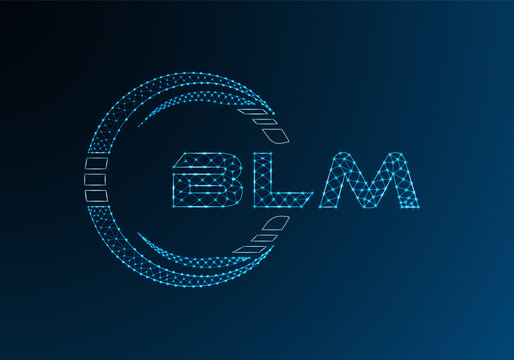 BLM low poly letter logo vector design. BLM lower poly logo design.
