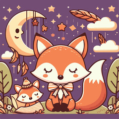  fox vector illustration 