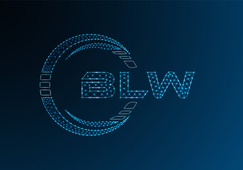 BLW low poly letter logo vector design. BLW lower poly logo design.
