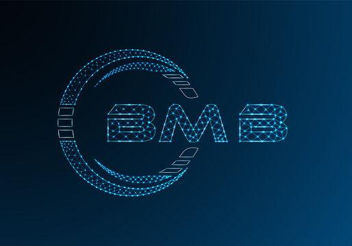 BMB low poly letter logo vector design. BMB lower poly logo design.