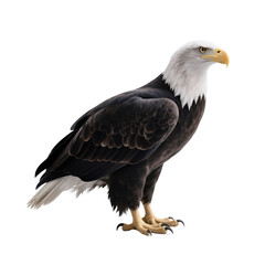 Obraz premium Bald Eagle – Powerful National Bird, Symbol of Strength and Freedom, Isolated On White Transparent Background PNG Object Cut Out Social Media Advertisement Banner Label Poster Download