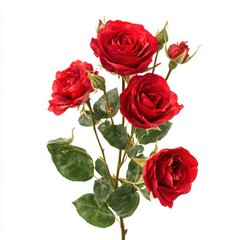 Red roses bouquet floral arrangement on white background