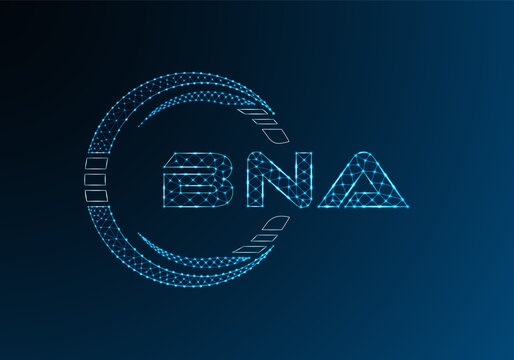 BNA low poly letter logo vector design. BNA lower poly logo design.
