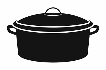 Collapsible Cooking Pot Silhouette Vector Illustration