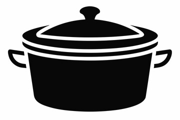 Collapsible Cooking Pot Silhouette Vector Illustration