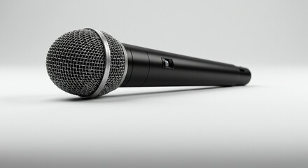 Microphone for news and interviews on isolated white background