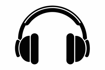 Noise Canceling Headphones Silhouette Vector Illustration