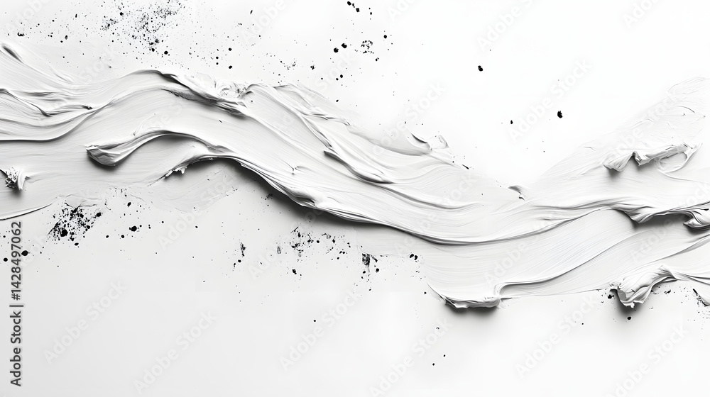Aufkleber artistic brush strokes on pure white background creative abstract texture studio environment close-u