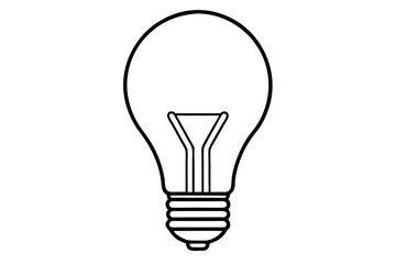 Smart Led Bulb Line Art Vector Illustration