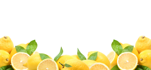 Frame made of fresh fruits lemon isolated