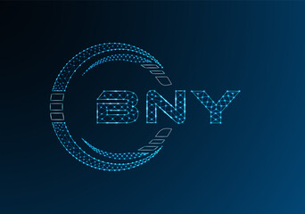 BNY low poly letter logo vector design. BNY lower poly logo design.