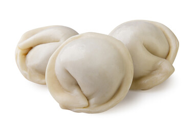 Dumplings with meat close-up on a white. Isolated