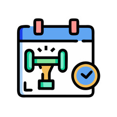 Scheduled Workout Calendar Icon for Fitness Reminders