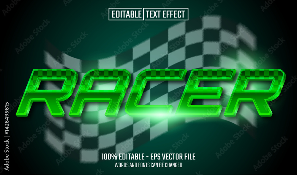 Canvas Prints racer editable text effect
