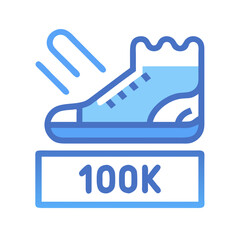 Reaching 100K Followers Shoe Icon Illustration