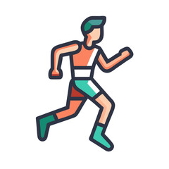 Running Man Icon: Marathon, Sprint, Jogging, Sport Activity