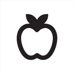 Obraz premium Heart shaped apple icon – healthy eating, nutrition, diet, and organic lifestyle vector illustration