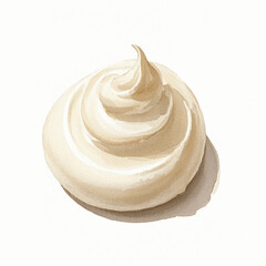 Velvet swirl cream isolated watercolor vector illustration svg  