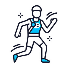 Running athlete icon, sport and fitness concept design