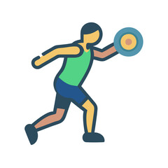 Discus thrower sport athletic event vector design illustration