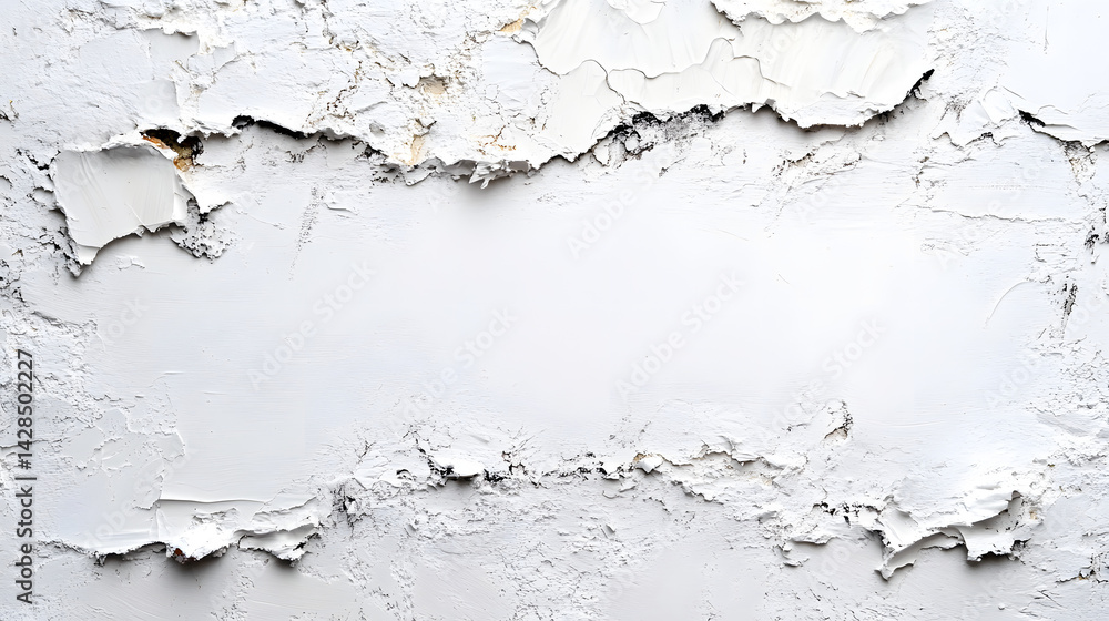 Poster peeling paint action minimalist setting abstract image horizontal pure white background