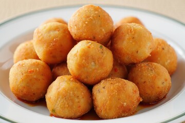 Fish balls, close up angle view