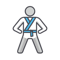 Martial Arts Stance: Confident Karate Expert Illustration Design