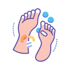 Foot care with foot massage and bubble bath