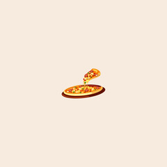 Pizza icon flat vector design. 