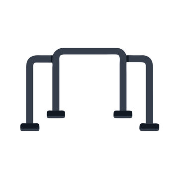 Dark Blue Parallel Bars for Exercise on Black