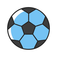 Fototapeta premium Blue and Gray Soccer Ball Isolated on Black