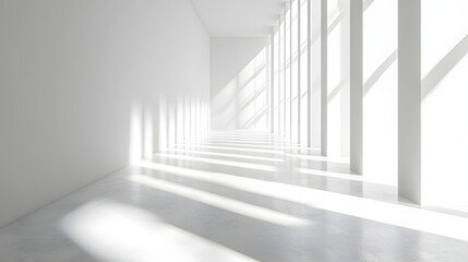 Obraz premium Modern architectural interior bright white space photographic composition minimalistic environment