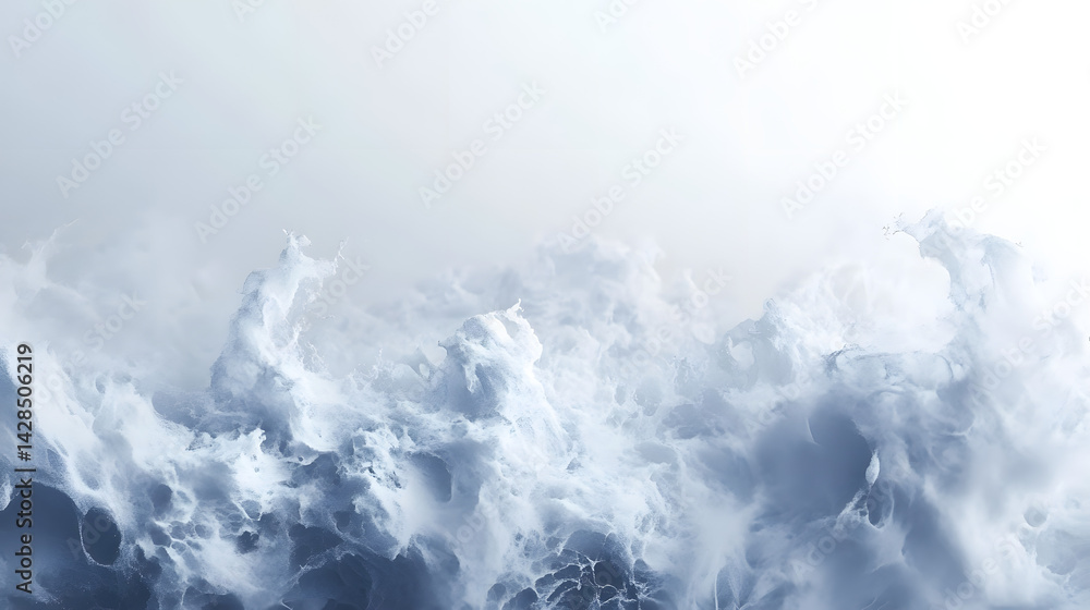 Poster dynamic ocean waves crashing against a horizon abstract nature scene calm environment aerial view