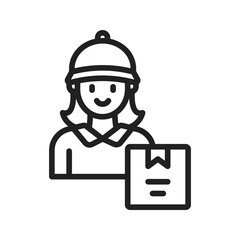 Delivery Woman icon vector image. Suitable for mobile apps, web apps and print media.
