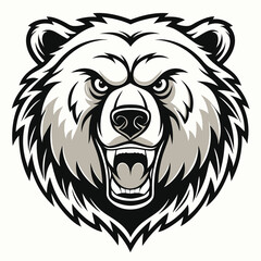 Obraz premium Aggressive Bear Head Graphic
