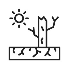 Desertification icon vector image. Suitable for mobile apps, web apps and print media.