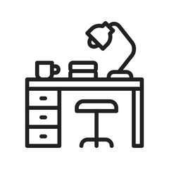 Desk Lamp icon vector image. Suitable for mobile apps, web apps and print media.