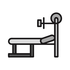 Bench Press Machine Vector Illustration Icon on Black