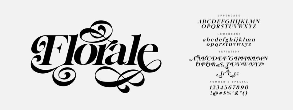 Modern Luxury Fashion Font Alphabet. Elegant Classy fonts for fashion, lettering, logo, brand etc. Typography Typeface Uppercase Lowercase and Number. Editable Vector Illustration.