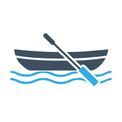 Simple vector illustration of a row boat icon